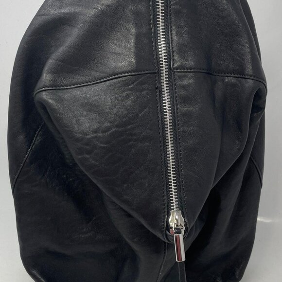 Vince Camuto Womens Adler Black Leather Adjustable Strap Zipper Bookbag Backpack - Picture 5 of 5